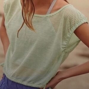 NWOT FP Movement green sheer cut out top